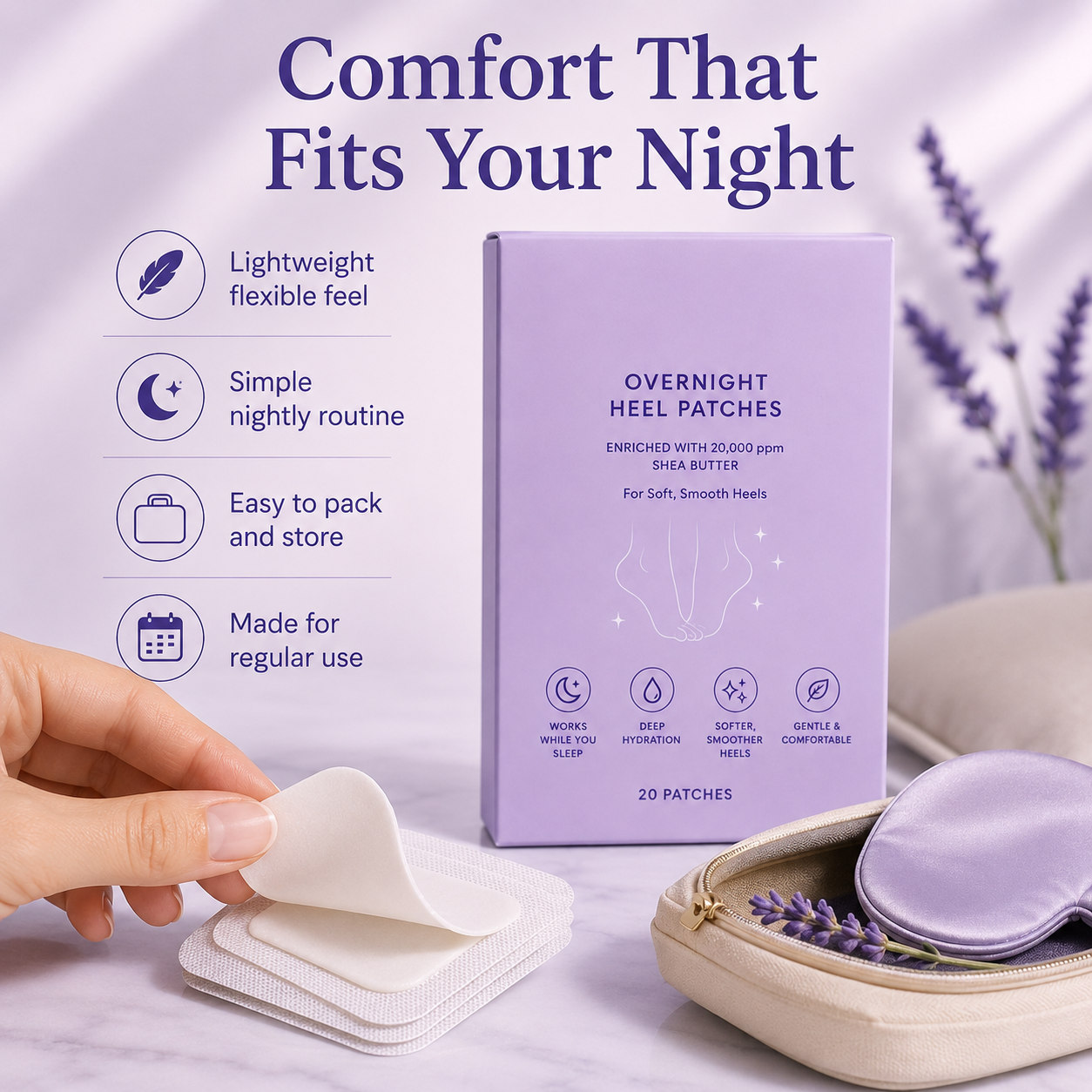SilkStep™ Overnight Heel Moisture Patches
