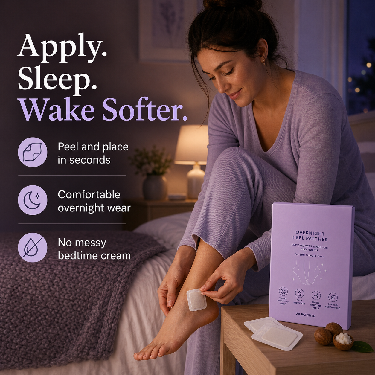 SilkStep™ Overnight Heel Moisture Patches